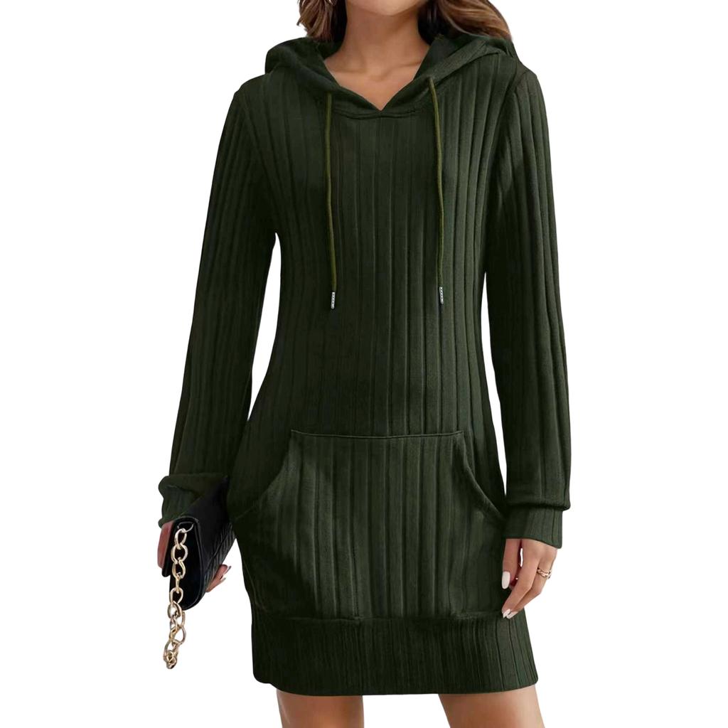 Womens Long Hoodie Dress Fall Outfits Pullover Sweatshirt Winter Clothing Fashion Long Sleeve Dress