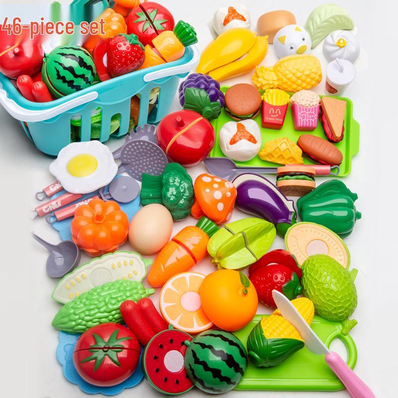 Kids' Cross-Border Pretend Play Kitchen Set: Fun Fruit & Vegetable Cutting Toys