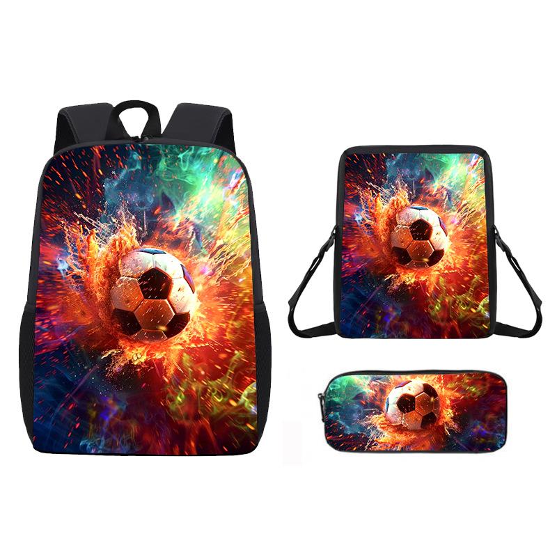 Football Football Printed Children'S Student School Bag 17 Inch Elementary School Light Backpack