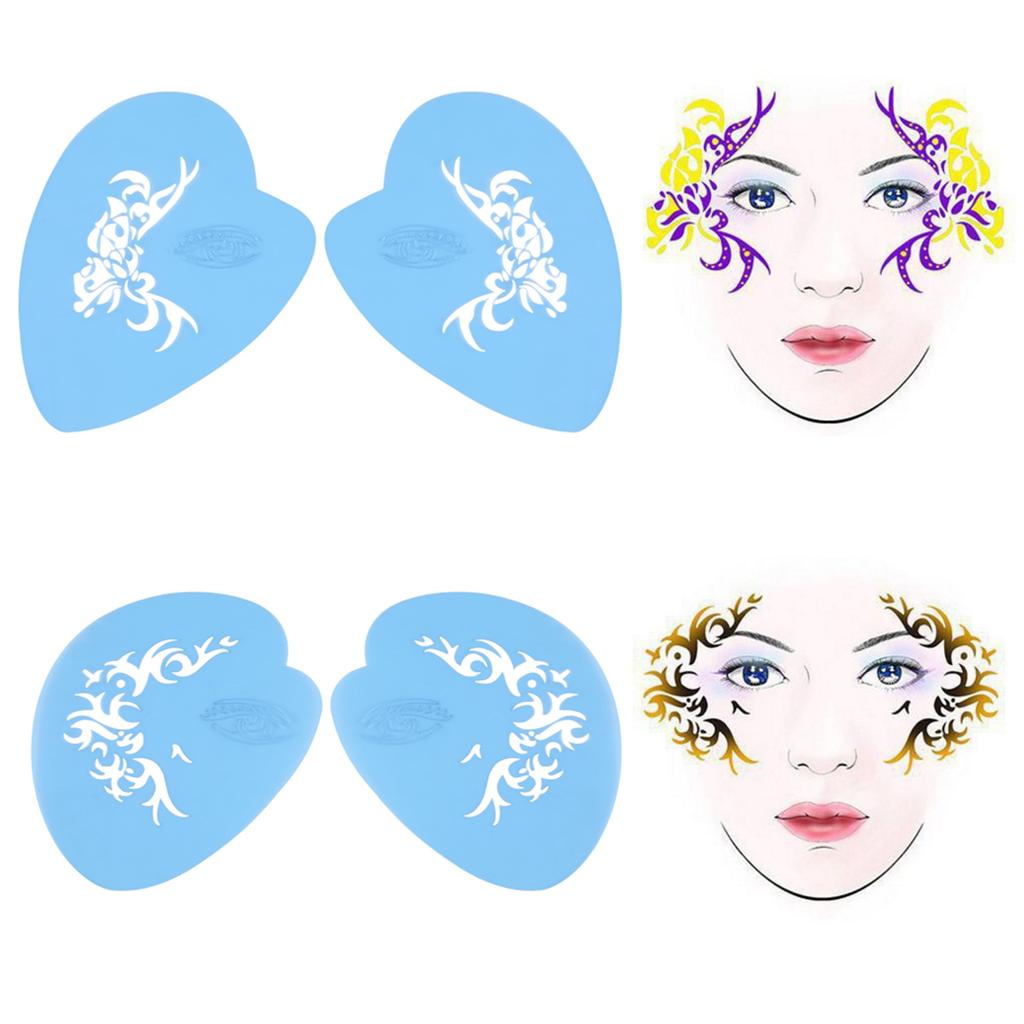 7styles Set Reusable Face Paint Stencil Body Painting Template Flower Butterfly Facial Design