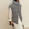 Womens Thick Duck Down Vest With Corduroy Exterior Stand Collar Warm Winter Sleeveless Puffer Office Daily Wear