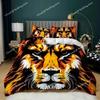 Set Copripiumino Leone Set Biancheria da Letto Safari Fauna Selvatica Caccia Poliestere Matrimoniale Queen King Size Coperta Trapunta per Bambini Adolescenti Stampa 3D
