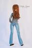 [Petite Marie] 13 DD Compatible Okayama Processed Distressed Straight Jeans Light Blue KOJIMA Processed Distressed Low-Rise Jeans Stretch Denim