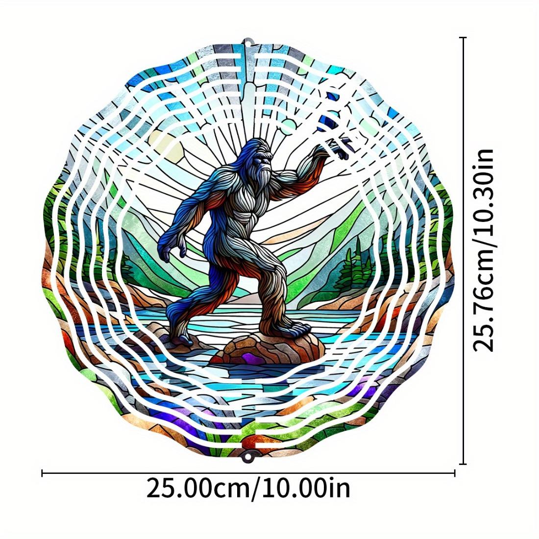 

Wind Spinner Stainless Steel Bigfoot Hanging Wind Spinner 25.4 Cm 3D Outdoor Garden Decor Metal Sparkly Wind Catchers Kinetic Sculpture 01A