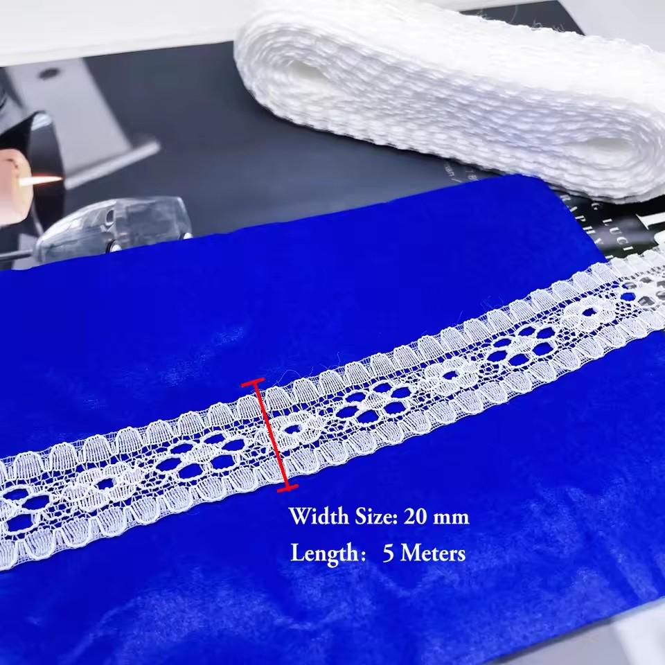 5 Meters White & Black Lace Ribbon Assorted Floral Trims for Gift Wrapping Christmas Wedding Decor DIY Crafts Sewing Accessories