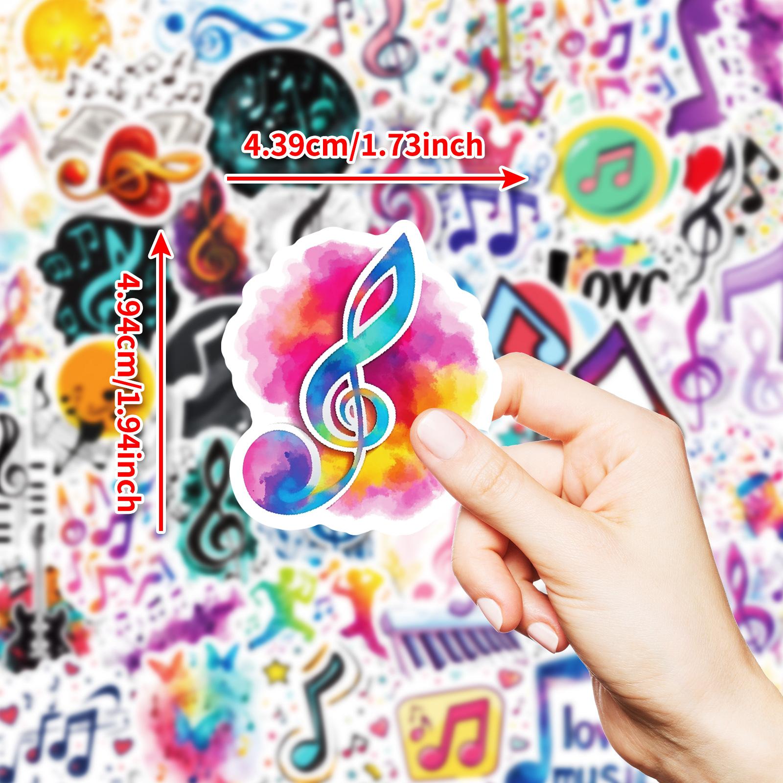 50 Cool Music Notes Cool Notes Graffiti Stickers Mobile Phone Case Guitar Tablet Notebook Waterproof Sticker