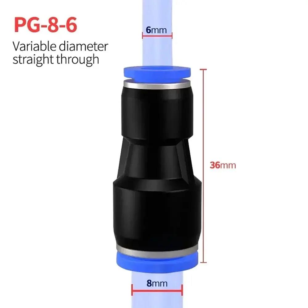 

1Pcs Durable Pneumatic Tool Quick Release Connector For Hose Air Tube Pneumatic Fittings PVC 4/6/8/10/12mm PG Series