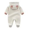 Unisex Winter Newborn Baby Hooded Rompers Thicken Warm Long Sleeve Jumpsuit Christmas Onesie Clothes