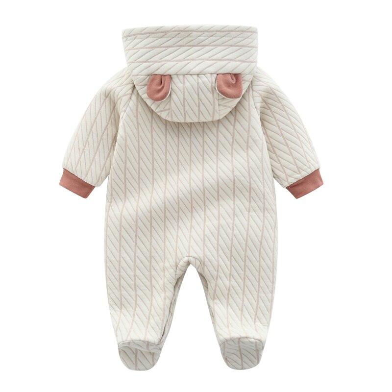 Unisex Winter Newborn Baby Hooded Rompers Thicken Warm Long Sleeve Jumpsuit Christmas Onesie Clothes