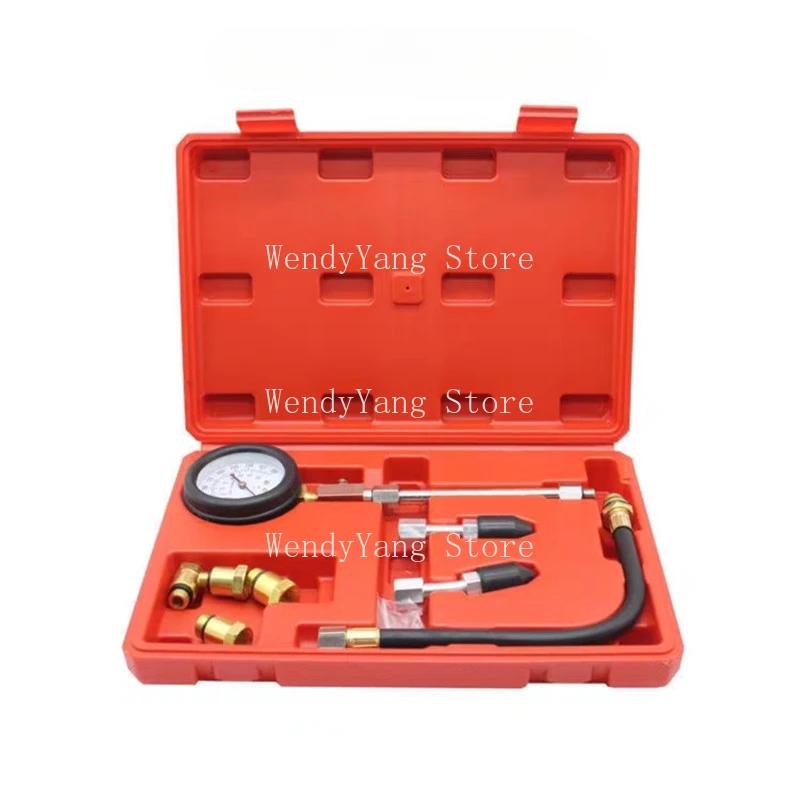 Auto-Motor-Kompressionsprüfer-Kit, Motor-Kompressionsprüfer, Motorzylinder-Druckmessgerät für Benzin, Gas, Motorrad, Auto, LKW