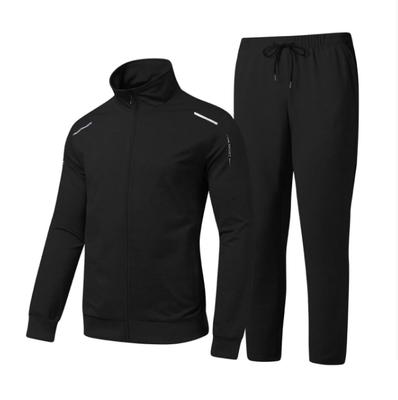 Leisure Sports Suit Men's Cardigan Stand Up Collar Sports Suit Middle-aged and Young Business Leisure Suit Sports Suit Running Sports Two-piece Set