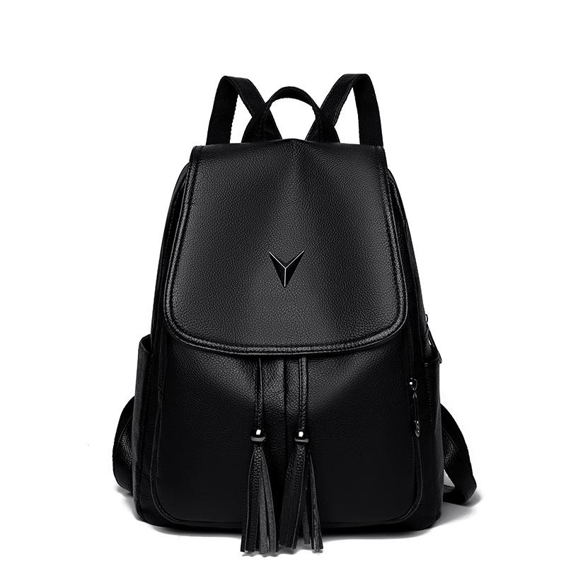 Atmospheric backpack women's new versatile casual Korean version large-capacity soft leather fashion travel women's bag