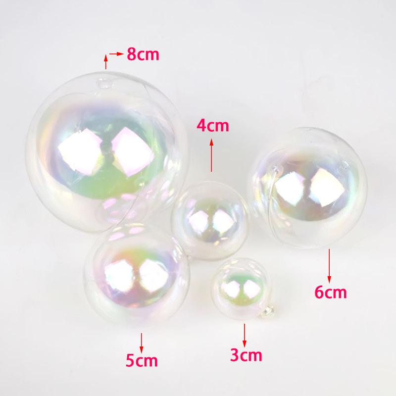 Iridescent Seven-Color Transparent Christmas Ornament Ball for Tree & Birthday Party Decor