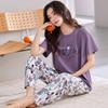 Pajamas Ladies Summer Modal Short Sleeve Trousers Thin Summer Ice Silk Cool Large Size Summer Loungewear Set
