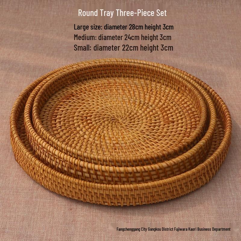 Koszyk na owoce z rattanu w stylu europejskim Stolik kawowy - Nowoczesny wystrój salonu