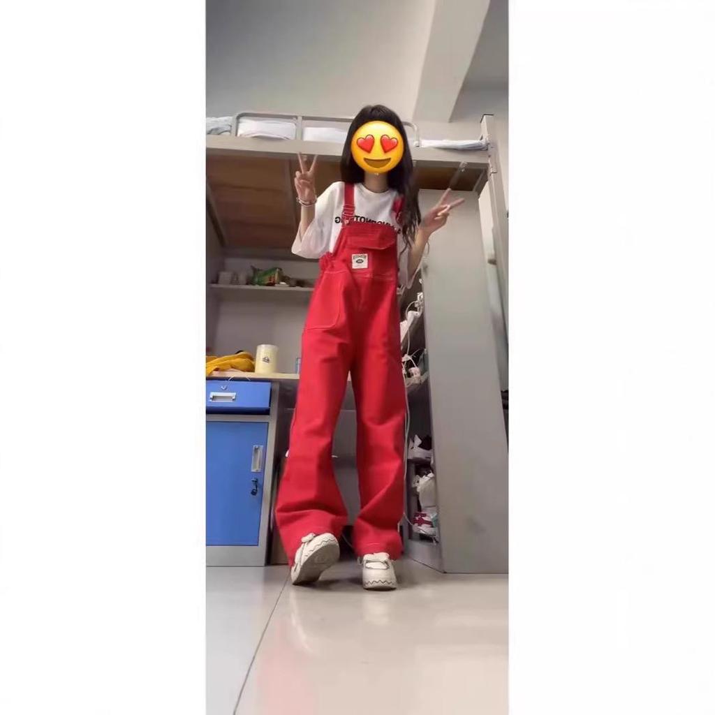 2025 Women's Retro Denim Overalls - Versatile Loose Fit, Slimming Wide-Leg for Spring & Autumn