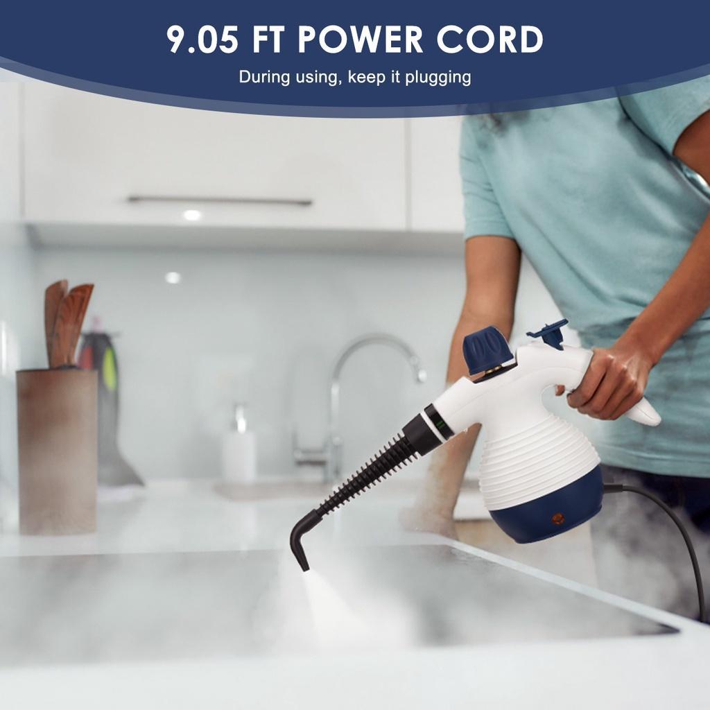 Limpador a vapor elétrico multifuncional, 9 peças, 3,5bar, com acessórios para casa, sofá, mancha, tapetes, cortinas, assentos de carro, 1050W