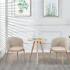Compact Round Coffee Table - Wood Look with Metal Frame for Small Spaces, Side or Corner Use