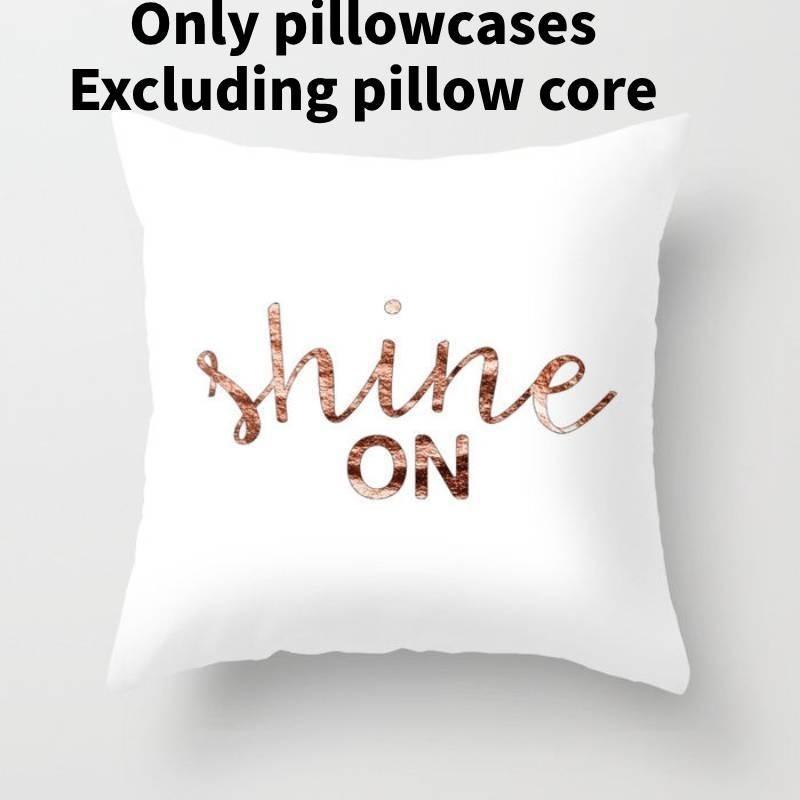 Modern Minimalist Cotton Cartoon Letter Cushion Cover Soft Peach Skin Plush Pillow Cover