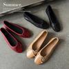 Grandma Shoes Series~ 2025 Autumn Flat Bottom Gentle Evening Shoes French Bow Ladyshoes Red Soft Sole Single Shoes