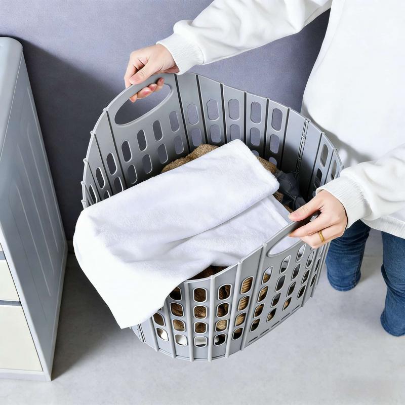 Foldable Laundry Basket for Bedroom and Bathroom, Multifunctional Handheld Dirty Clothes Hamper, Foldable and Wall-Mountable