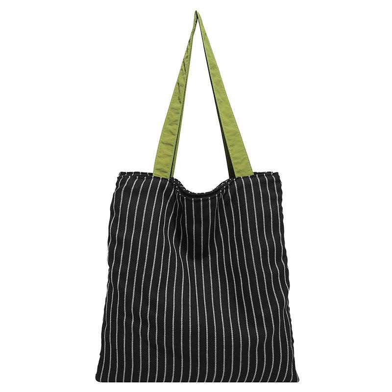 2025 Plaid Canvas Shoulder Bag - Large Capacity, Color Block, Autumn Casual Trend