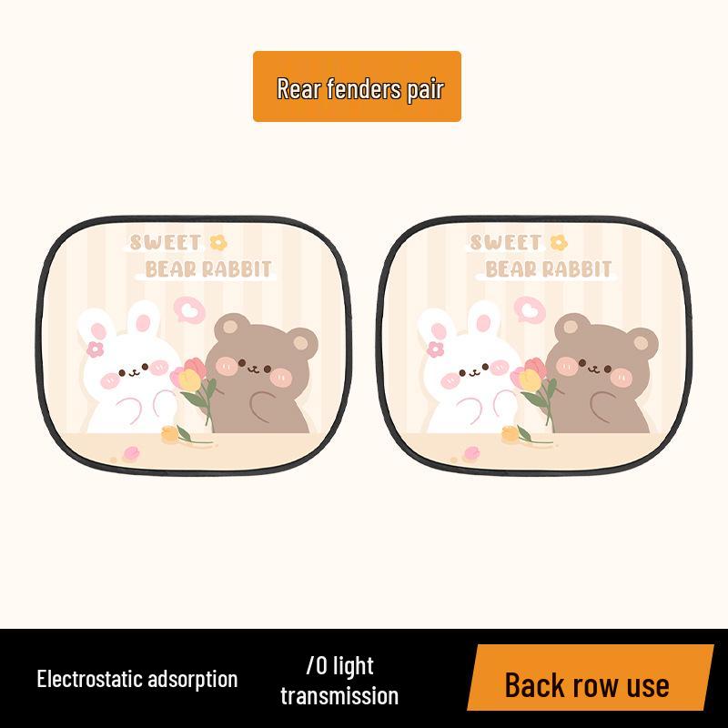 Summer Car Sunshade Curtains - Heat Insulation, Opaque Static Adsorption for Interior Side Windows