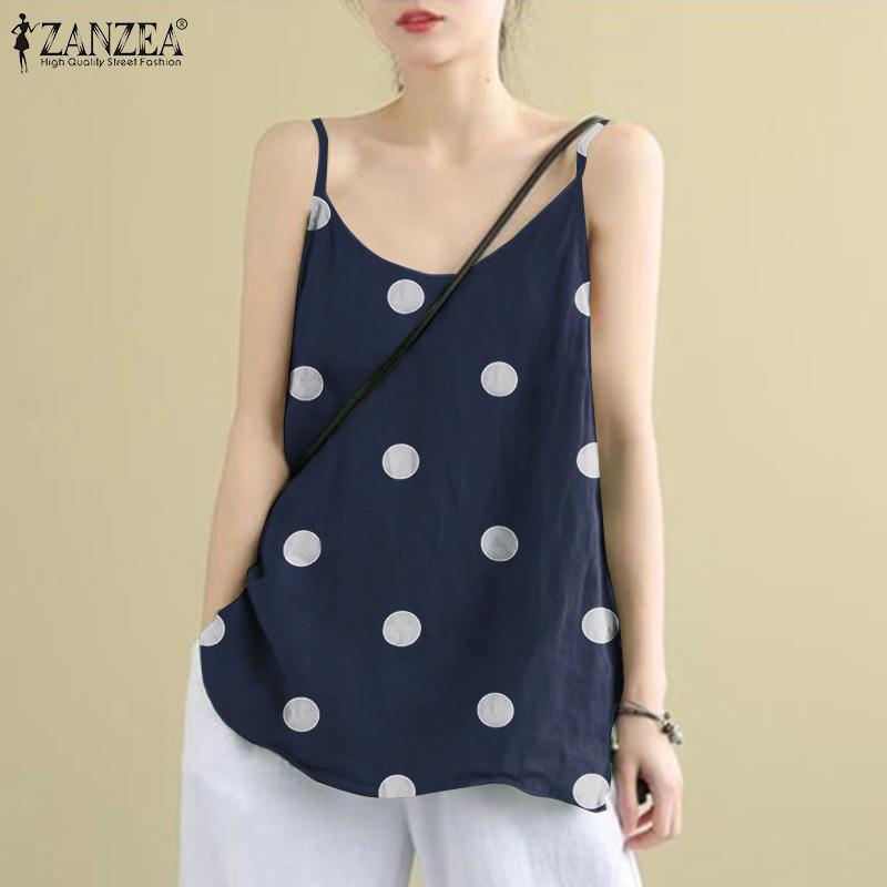 

ZANZEA Женские повседневные летние майки без рукавов с принтом и принтом