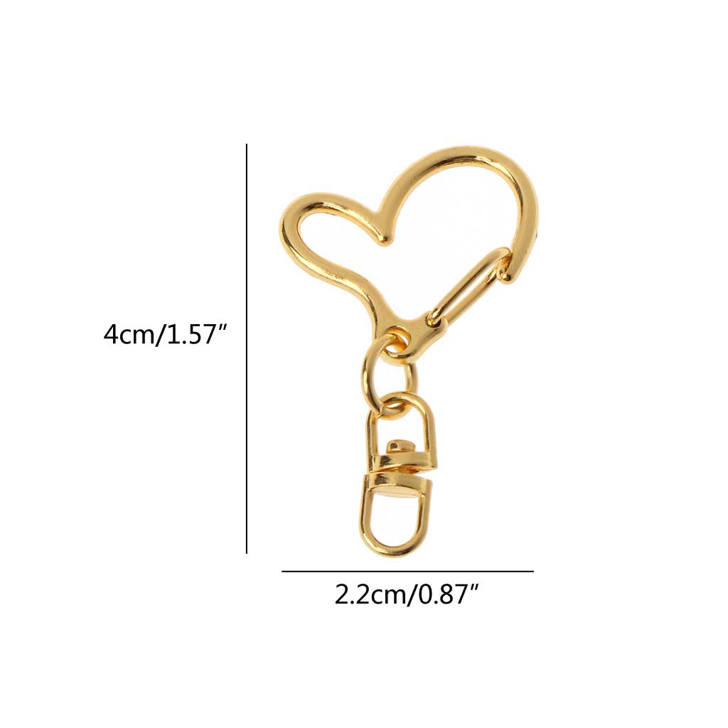 10 Pcs Swivel Clasps Metal Heart Keychain Lobster Clasp Snap Hook for DIY Making
