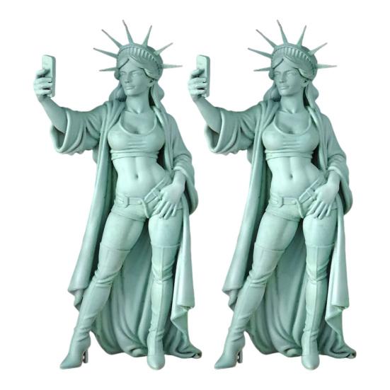 Sexy Statue of Liberty Modern Lady Liberty Selfie Sculpture 250th Anniversary Collectible Liberty Goddess Figurine for Living Room Table New York City