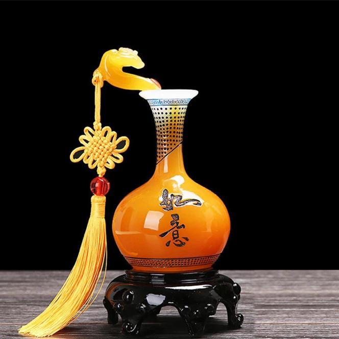 New Resin Peace Ruyi Vase Decoration Lucky Gift Living Room Study Office Desktop Decoration Decoration Opening Christmas Gift
