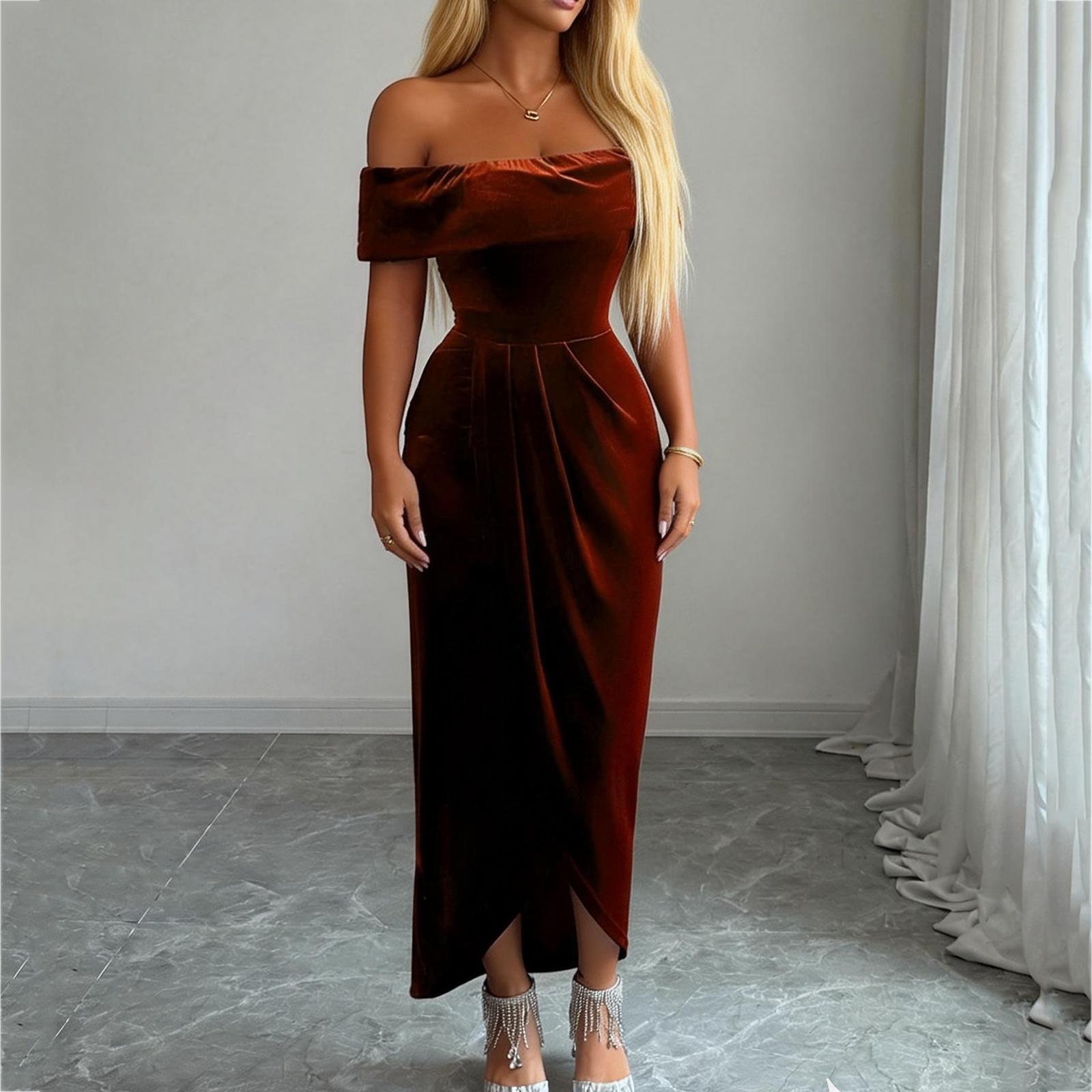 Women s Fashionable Casual Color Dress L