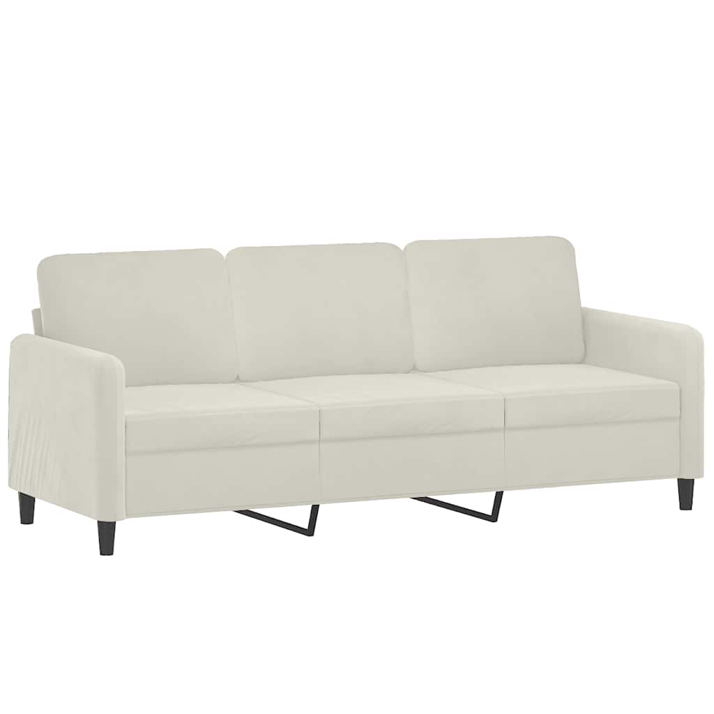 Vidaxl Sofa 3-Osobowa, Kremowa, 180 Cm, Tapicerowana Aksamit