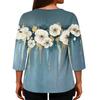 Damen Casual Mode Locker Rundhals Blumenmuster Langarm Oberteil