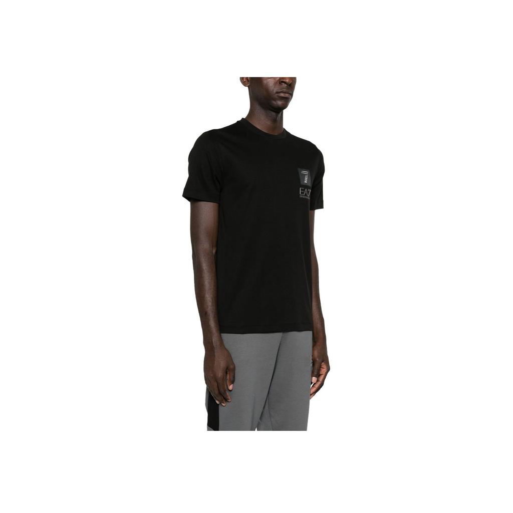 Emporio Armani EA7 Logo Print Crew Neck T-Shirt Men tops Black 6RPT26-PJHYZ-1200