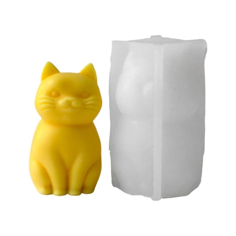 

Detailed Cats Shaped Silicone Mold Sturdy Lifespan Design Candle Making Tools Perfect For Homemade Candle And Soaps 1