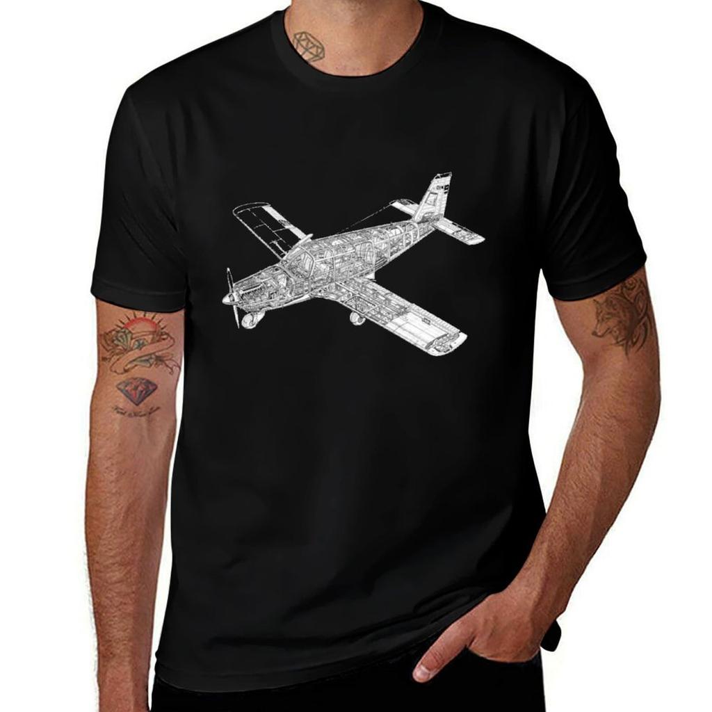 Piper Cherokee Flugplan T-Shirt Mann Grafik T-Shirt T-Shirt Custom Print T-Shirt