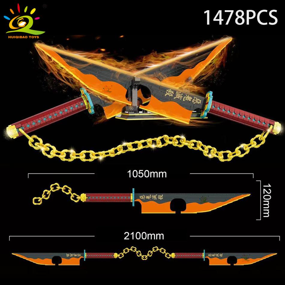 Samurai Sword Building Blocks Ninja Blade Katana Japanese Anime Butterfly Nichirin Knife Bricks Children Toys for Adult