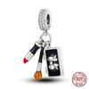 Authentic Original 100% Copper Metal High Heels Wine Glass Lipstick Charm Bead Components Compatible With Women Bracelets Do It Yourself High Quality