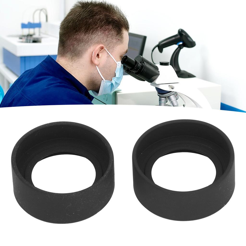 2 Pcs Stereo Microscope Eyepiece Eyeshields Rubber Flat Angle Eyepiece Guard for 40‑42mm Interface