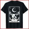Pittie Tarot Card Vintage Crescent Moon Pit Bull Dog Black Cotton T-Shirt Unisex T-Shirt