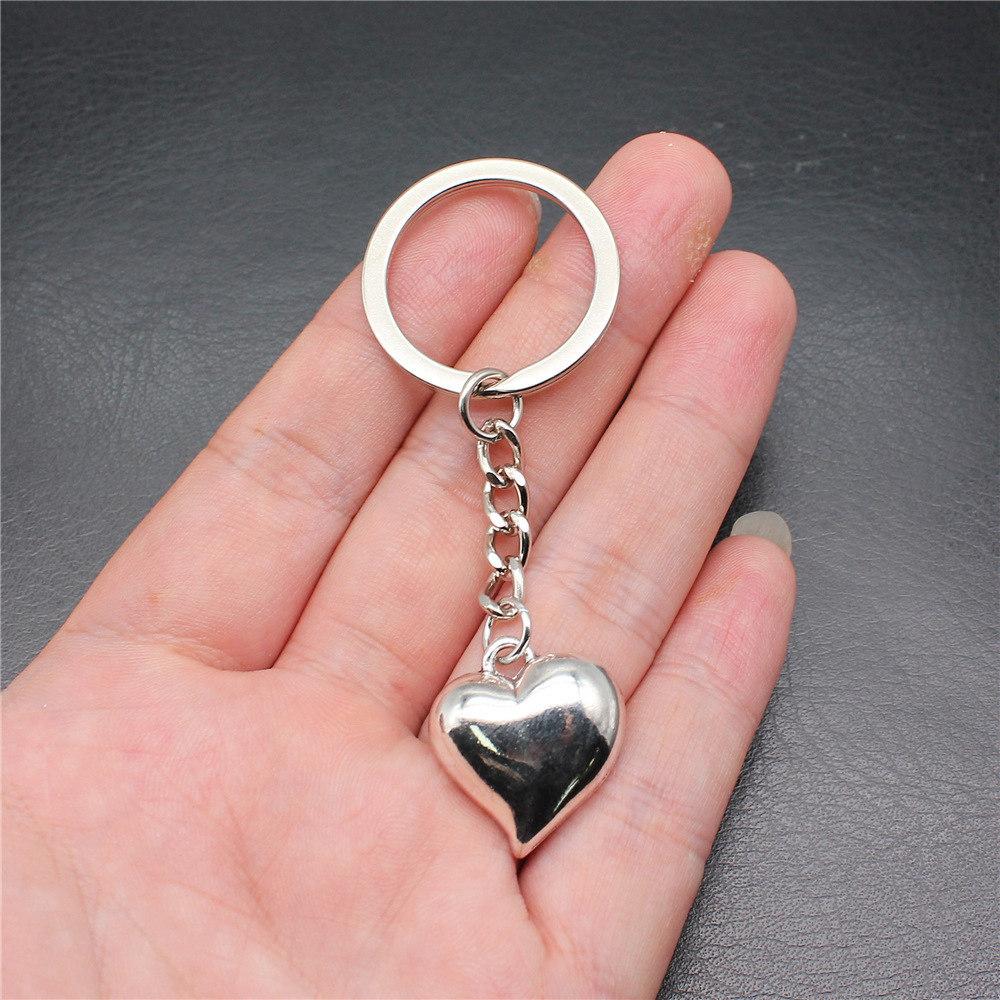 28mm Key Ring Couple Heart Love Minimalist Jewelry Components QY016