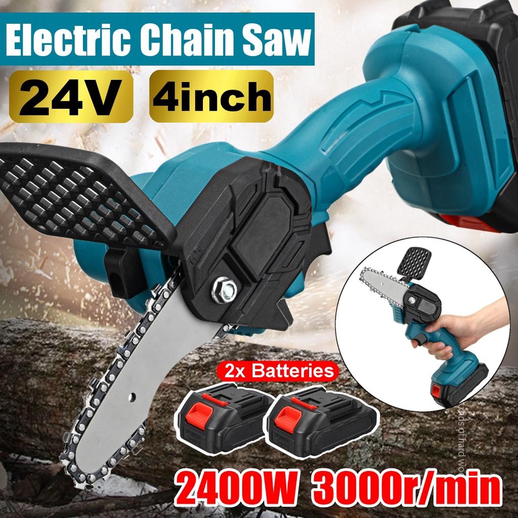 24V 4-Inches Mini Electric Saw Chainsaw For Woodworking Garden Tools With Batterys Brushless Chain Saws Wood Cutters with Battery