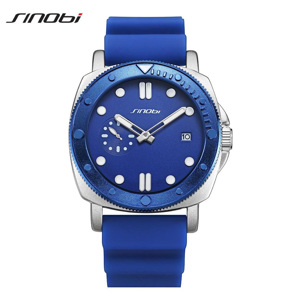 Sinobi Men's Waterproof Quartz Watch with Luminous Silicone Strap - Fashion Sports & Business Wristwatch