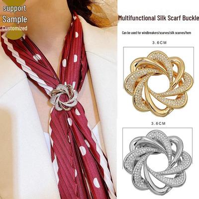 Spilla e Fibbia per Annodare Sciarpa di Seta di Lusso - Accessorio Spilla Corsage di Alta Gamma per Donna