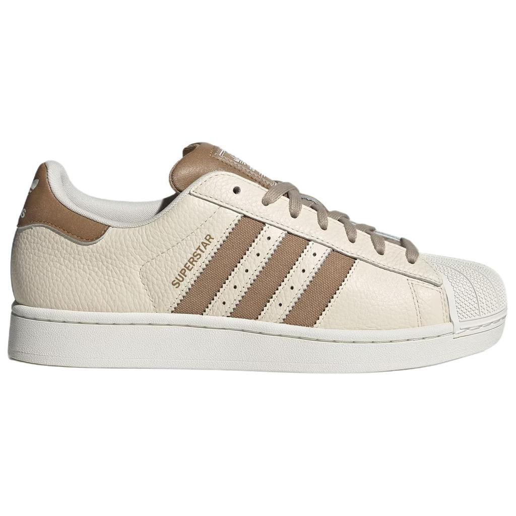 Adidas Originals Superstar 2 Classic Comfortable Durable Low-Top Skate Shoes Unisex Sneakers White Brown JR6988