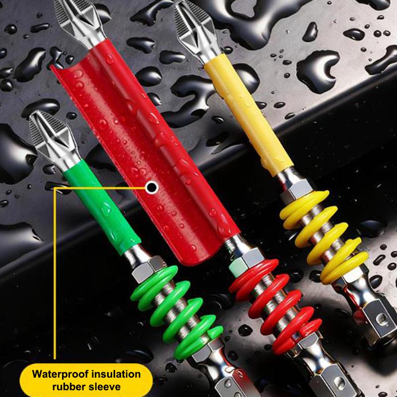 2Pcs 65/70/90/150Mm Anti-Slip Magnetic Phillips Bit With Spring Magnetic Screwdriver Bits Ph2 Driver Screw 1/4'' Hex Shank Drill