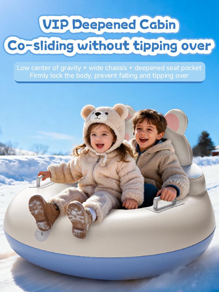Winter Anti-Rollover Inflatable Ski Snow Ring for Kids – Portable Sliding Toy