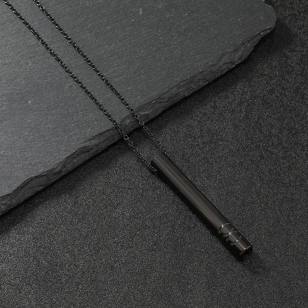 Crossline Whistle Pendants Mindfulness Meditation Necklace For Women Men Stainless Steel Breathable Stress Relieving Jewelry
