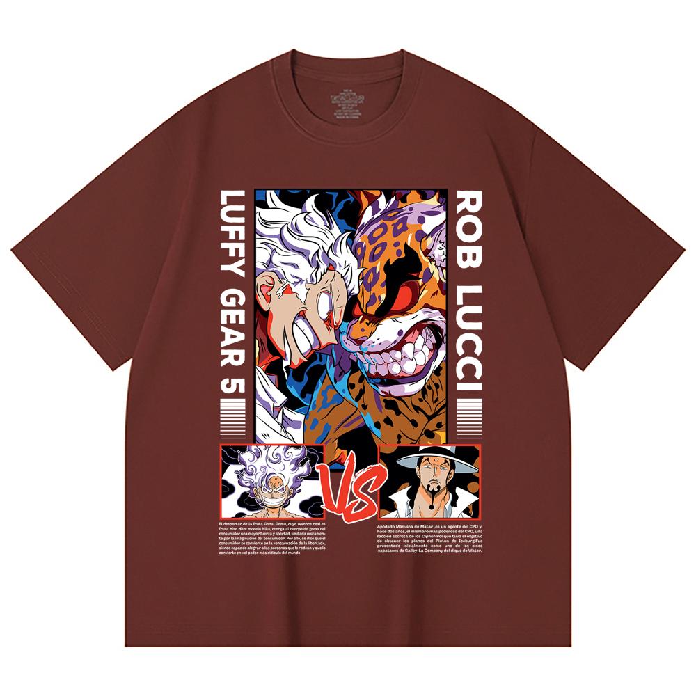 230 Gsm 100% Cotton One Piece V49 Luffy Lucci Print Unisex Heavy Cotton T Shirt